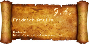 Fridrich Attila névjegykártya