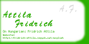 attila fridrich business card